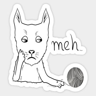 Funny meh cat Sticker